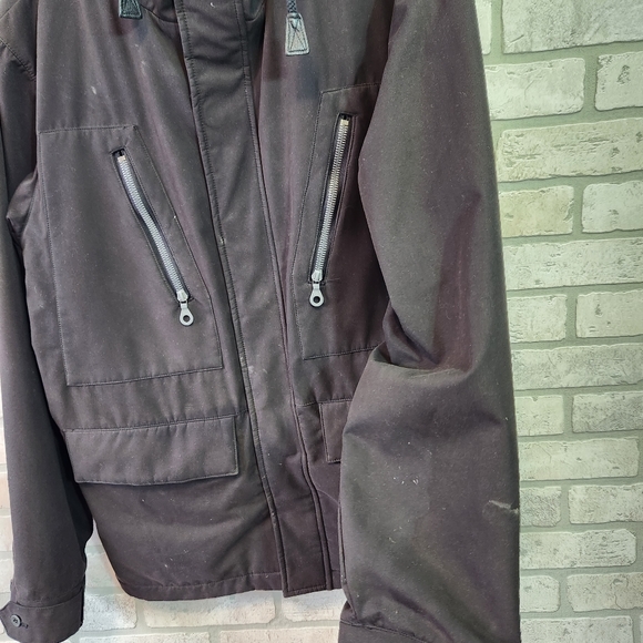 BURTON Mens Black Hooded,HEAVY, Full Zip, Fleece Lined, Warm, Jacket L - Picture 9 of 15